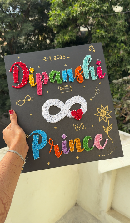 Customised Couple Names with Infinity String Art