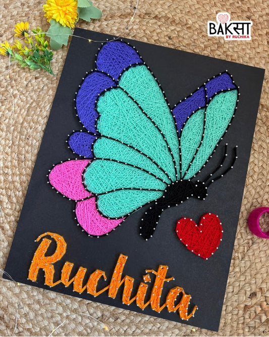 Butterfly with Customised Name String Art