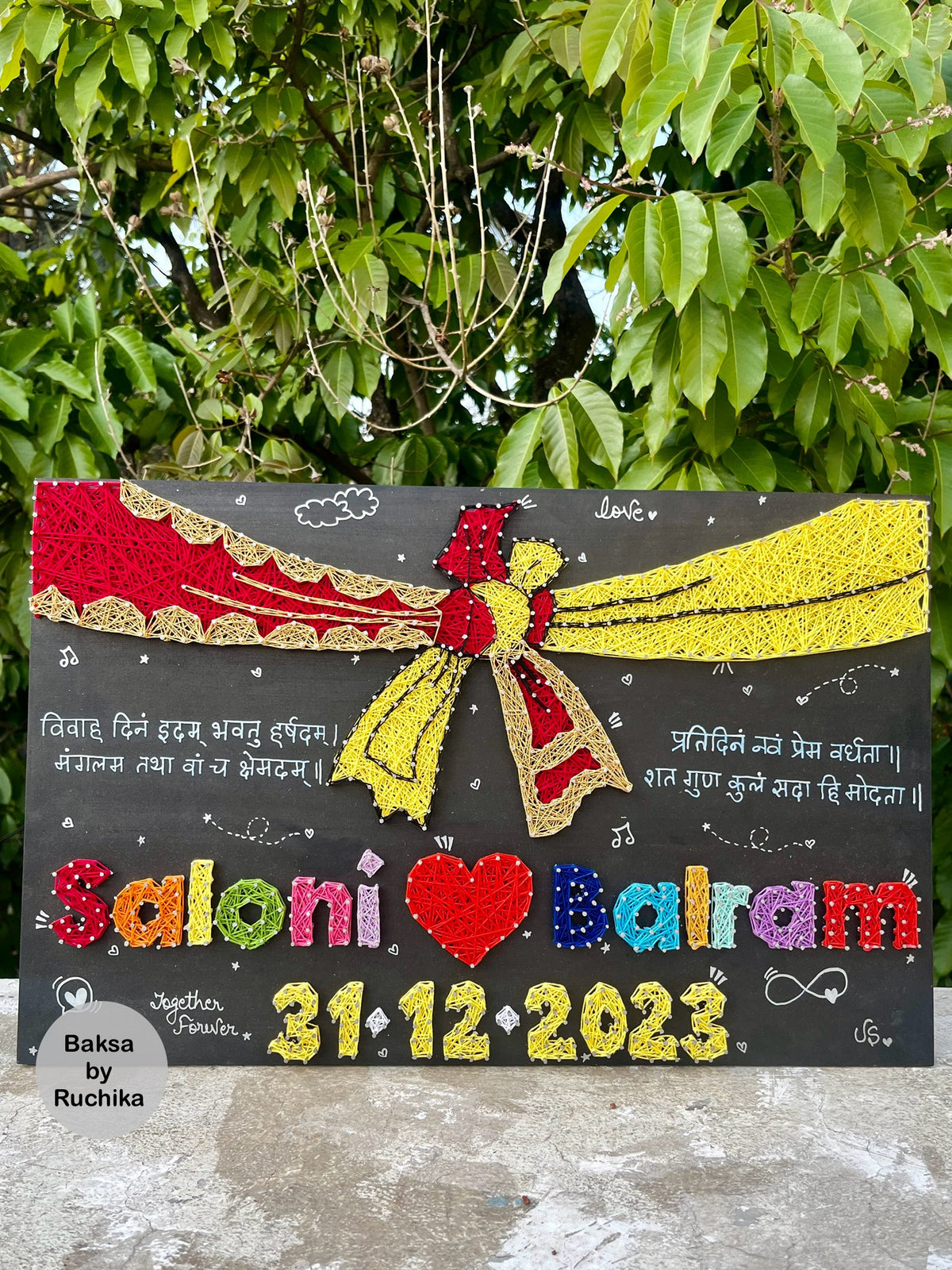 Gathbandhan Customised Wedding Name String Art