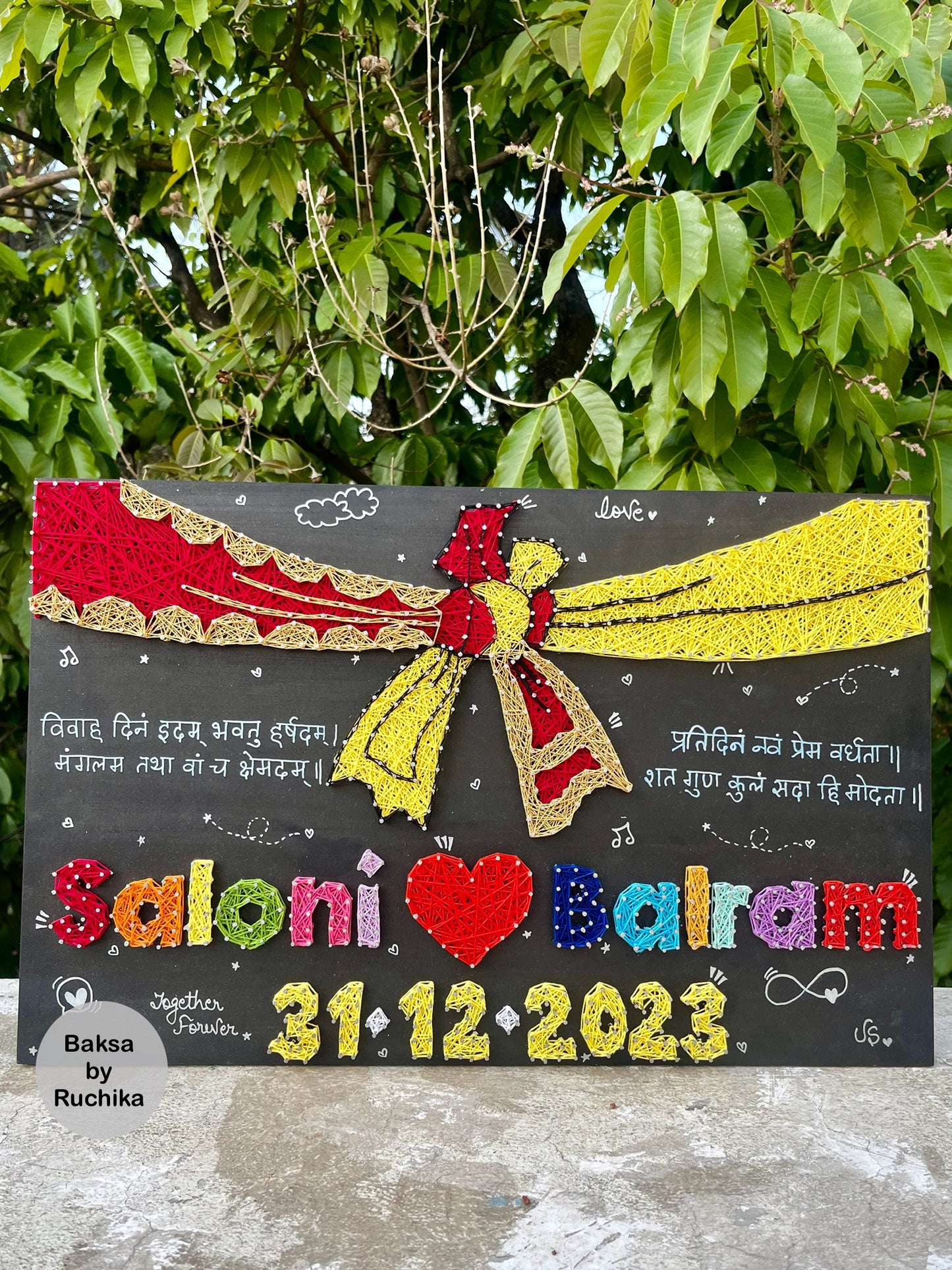 Gathbandhan Customised Wedding Name String Art
