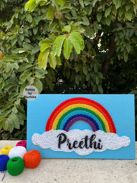 Rainbow String Art with Customised Name