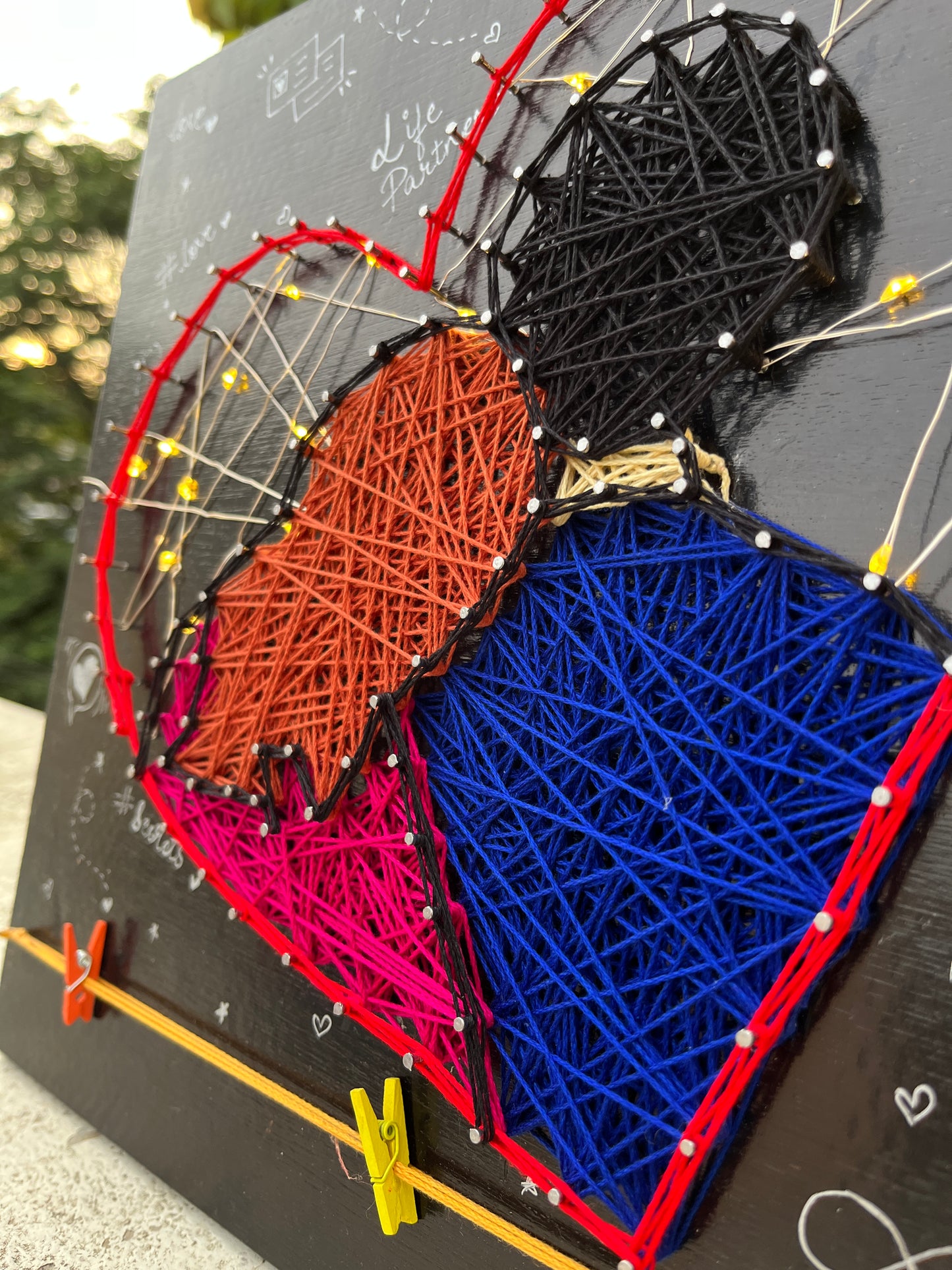 Doodle in paradise String Art with Jar Lights