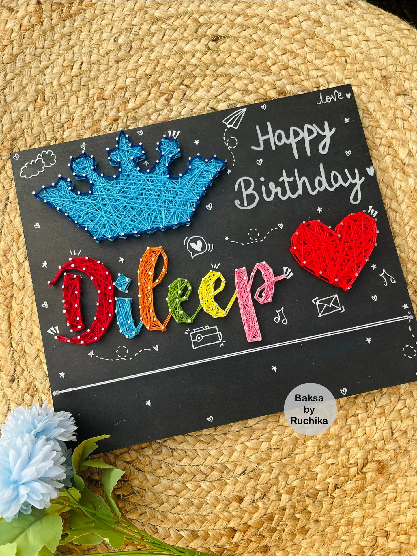 Crown Customise Nameplate String Art