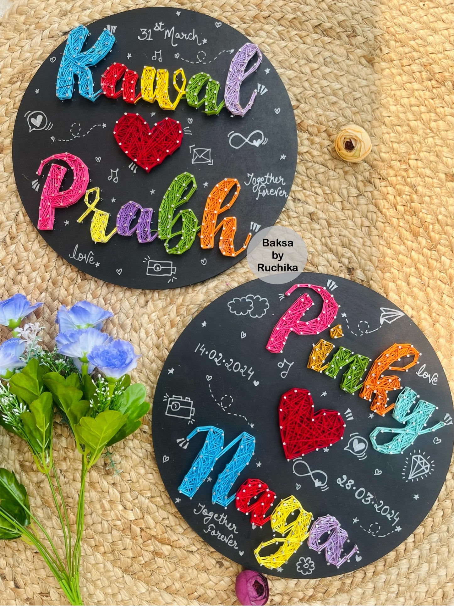 Couple Name Personalised String Art