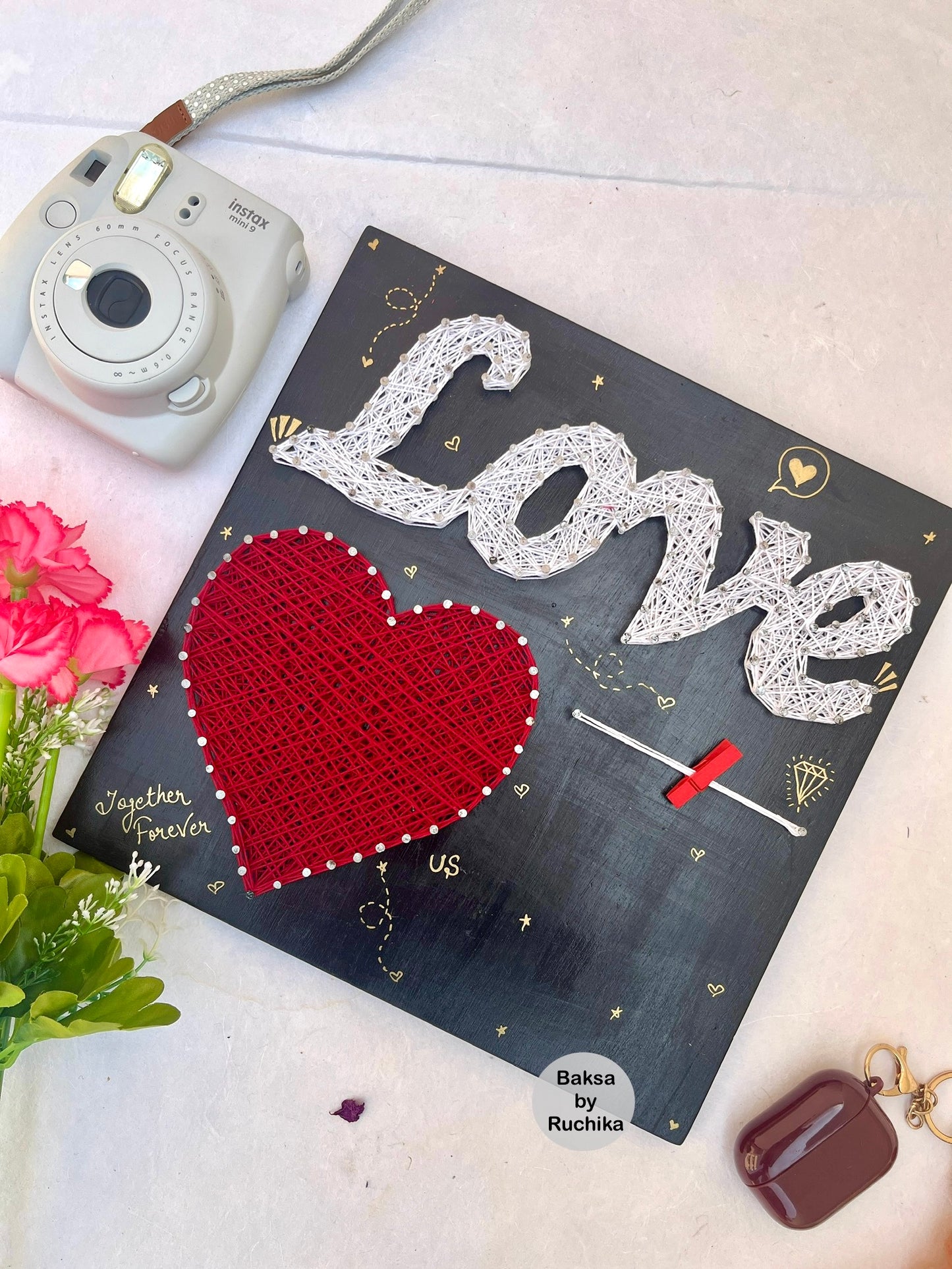 Love with Heart String Art