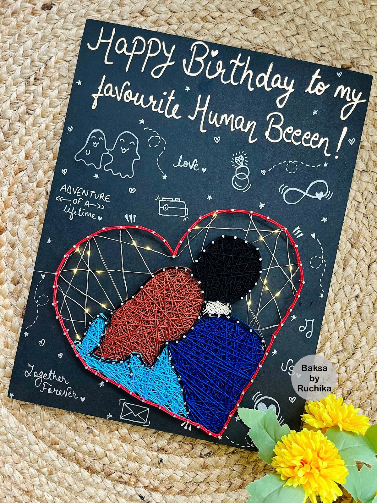Doodle in paradise String Art with Jar Lights