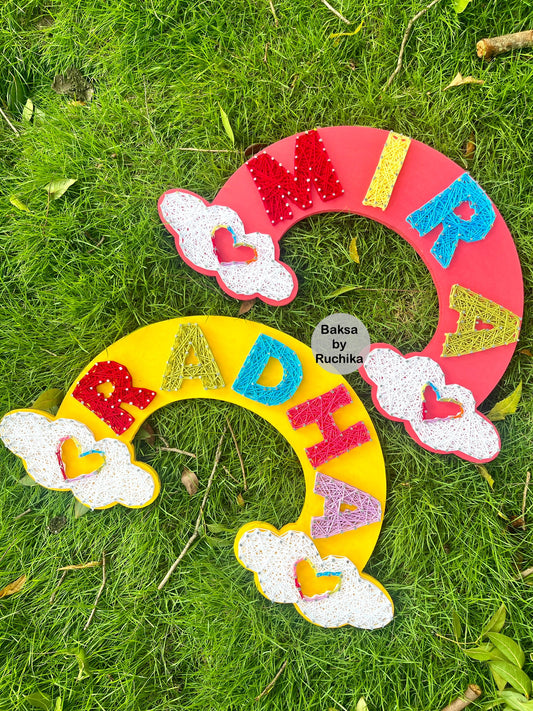 Rainbow Nameplate String Art