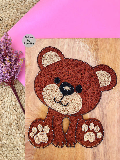 Panda Teddy Bear String Art with Customised Name