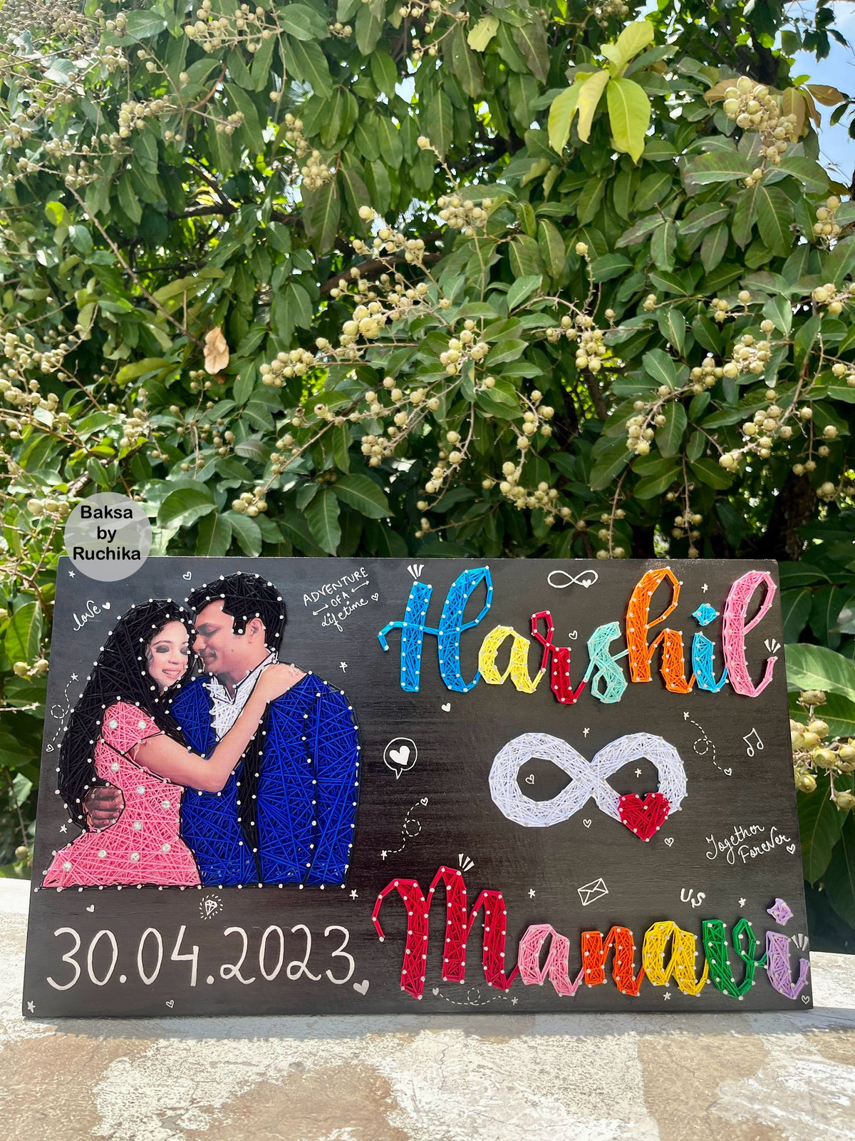 Portrait with Customised Names String Art