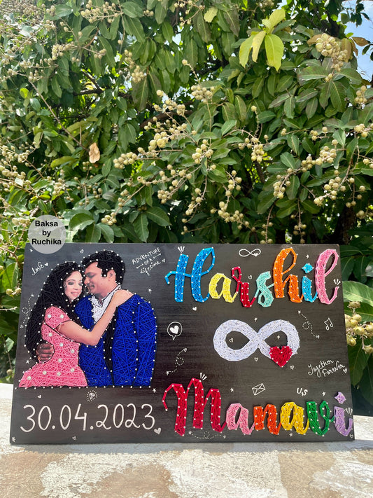 Portrait with Customised Names String Art