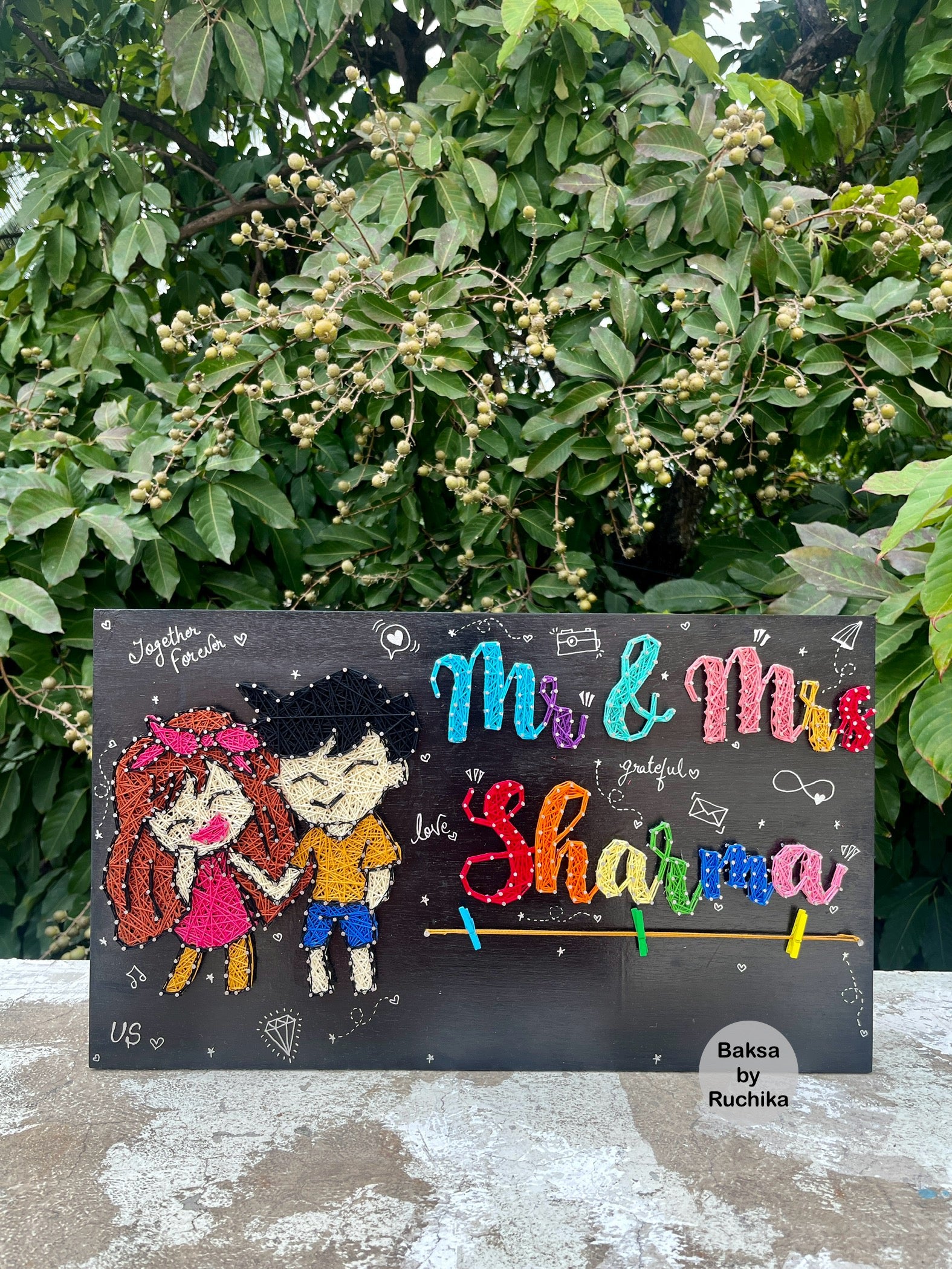 Love Doodle with Customised Names String Art – baksabyr