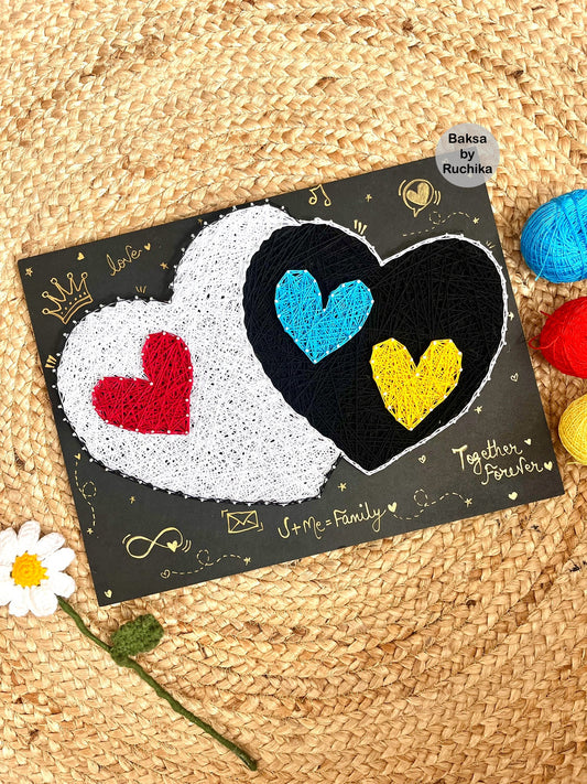 Cluster of Hearts String Art