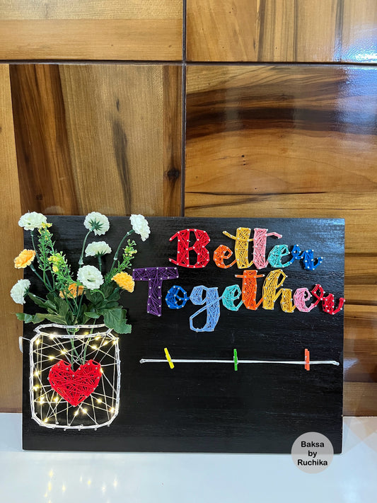 Better Together String Art with Jar Lights