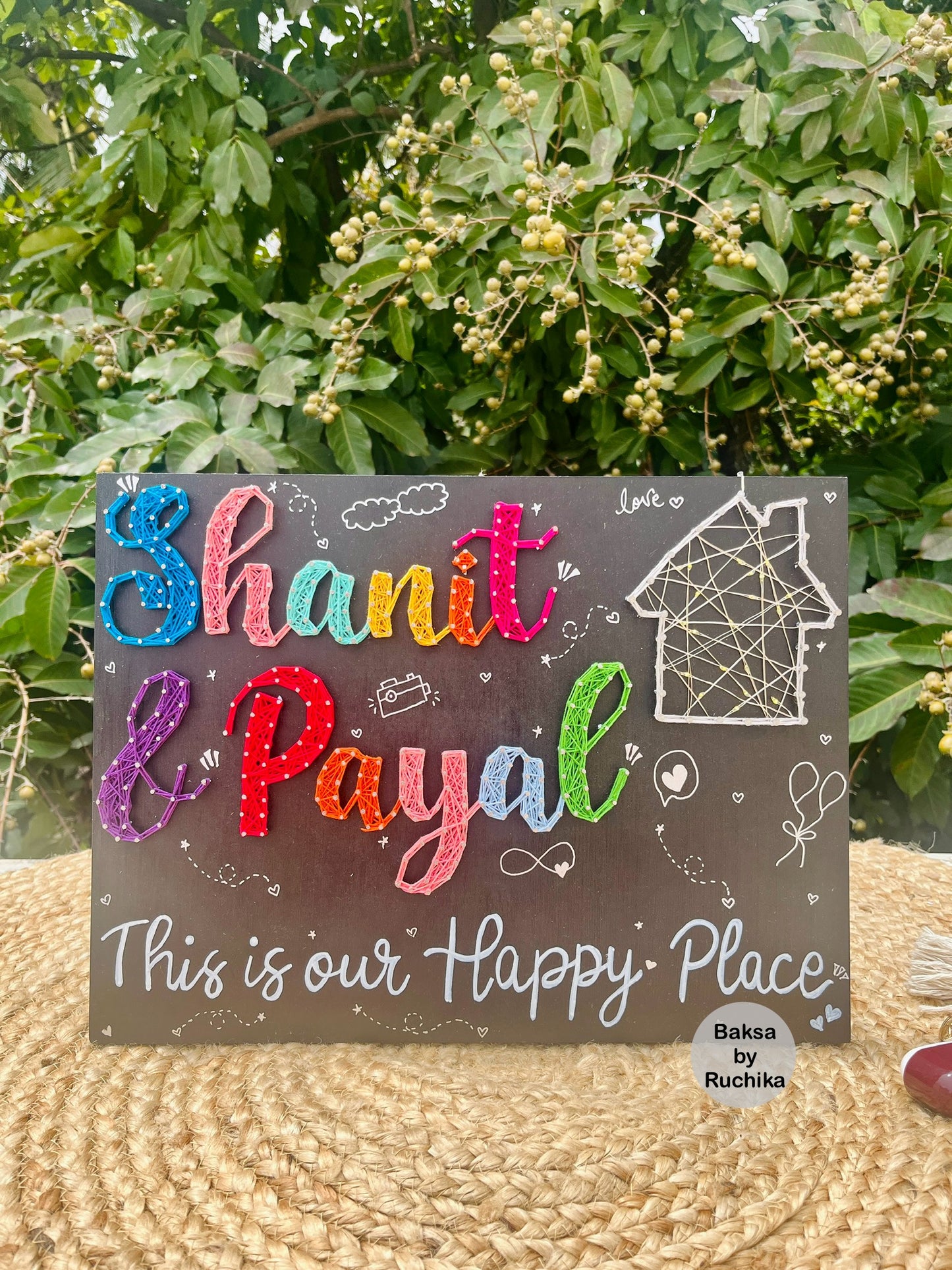 Customised Wall Hanging Couple Names String Art