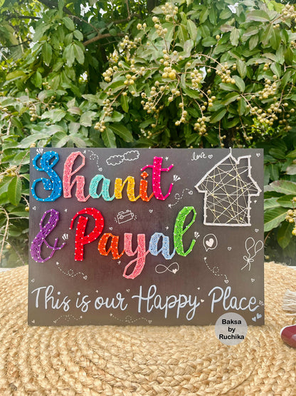 Customised Wall Hanging Couple Names String Art