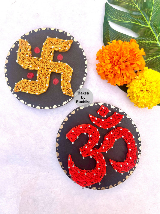 Om & Swastik String Art