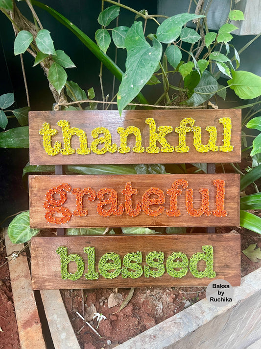 Thankful, Grateful, Blessed String Art