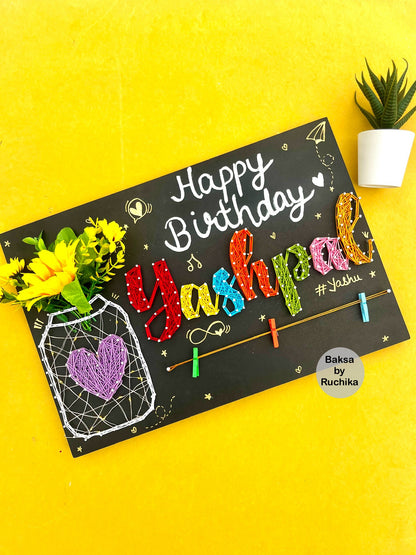 Customized Name String Art with Light Jar