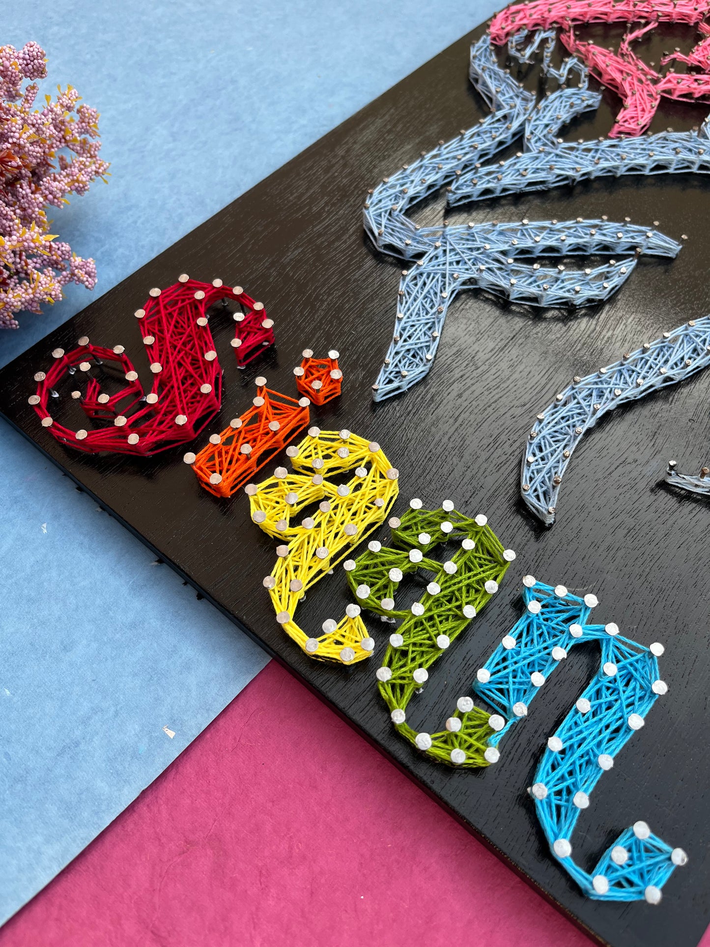 Mom & Baby with Customised Name String Art