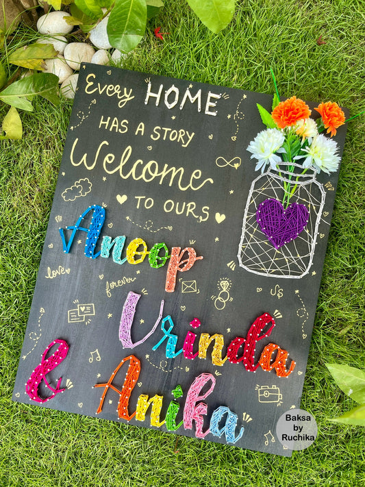 Every home has a story with Personalised Names String Art