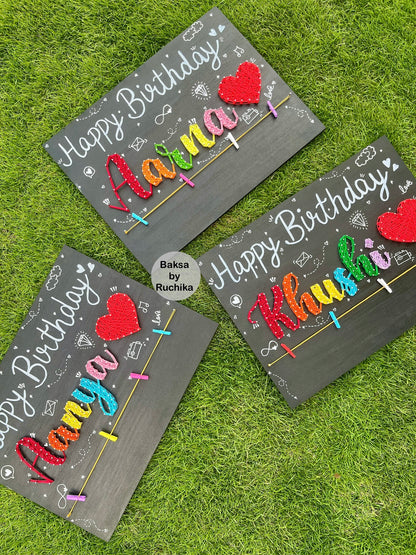 Happy Birthday with Customised Name String Art