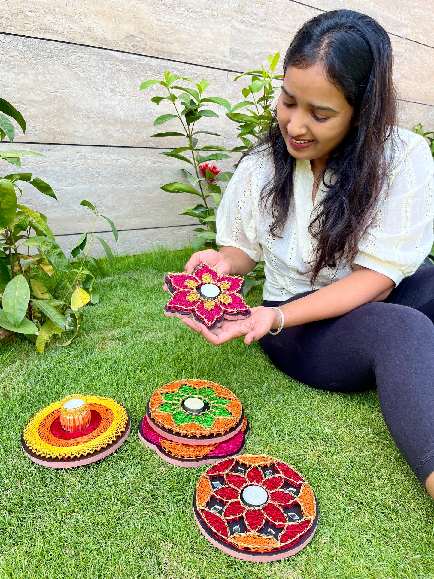 Star String Art Tealight Holder