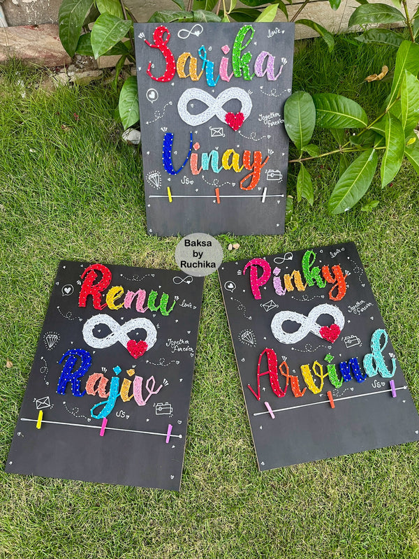 Infinity 12 String Customised Couple Names with Infinity String Art – baksabyr