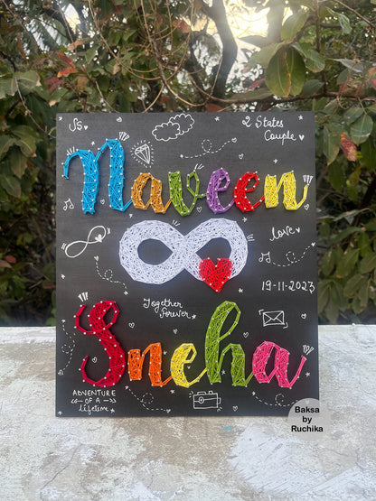 Customised Couple Names with Infinity String Art