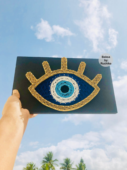 Gold Evil Eye String Art