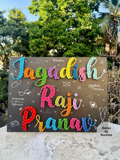 Family Members Customised Name String Art
