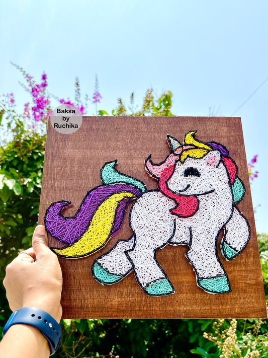 Colorful Unicorn String Art