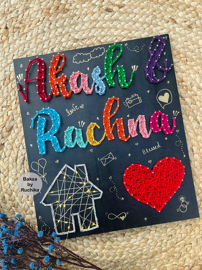 Customised Wall Hanging Couple Names String Art