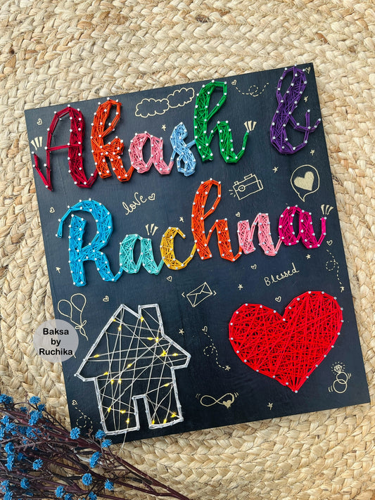 Customised Wall Hanging Couple Names String Art