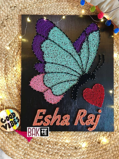 Butterfly with Customised Name String Art