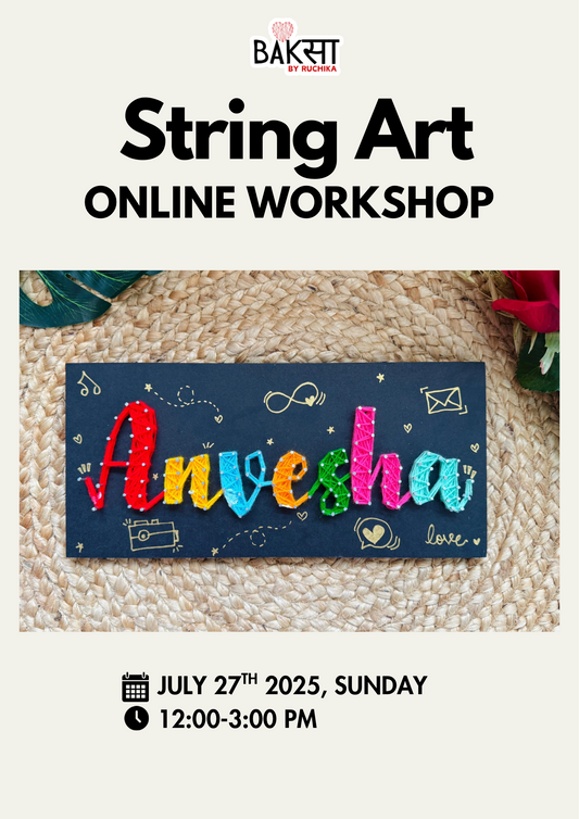 string art workshop, online art workshop, nameplate workshop bangalore